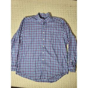 Vineyard Vines Mens XL Classic Fit Tucker Shirt Plaid Button Down Red White Blue